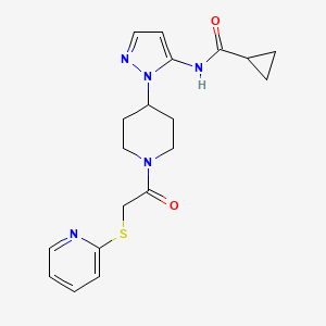 N-(1-{1-[2-(2-pyridinylthio)acetyl]-4-piperidinyl}-1H-pyrazol-5-yl)cyclopropanecarboxamide