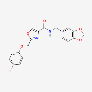 N-(1,3-benzodioxol-5-ylmethyl)-2-[(4-fluorophenoxy)methyl]-1,3-oxazole-4-carboxamide