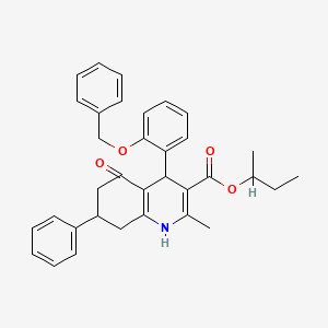 molecular formula C34H35NO4 B5197800 sec-butyl 4-[2-(benzyloxy)phenyl]-2-methyl-5-oxo-7-phenyl-1,4,5,6,7,8-hexahydro-3-quinolinecarboxylate 