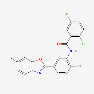 5-bromo-2-chloro-N-[2-chloro-5-(6-methyl-1,3-benzoxazol-2-yl)phenyl]benzamide