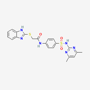 molecular formula C21H20N6O3S2 B5197843 2-(1H-benzimidazol-2-ylthio)-N-(4-{[(4,6-dimethyl-2-pyrimidinyl)amino]sulfonyl}phenyl)acetamide 