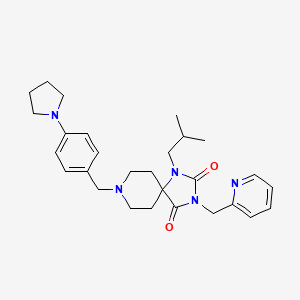 molecular formula C28H37N5O2 B5197851 1-isobutyl-3-(2-pyridinylmethyl)-8-[4-(1-pyrrolidinyl)benzyl]-1,3,8-triazaspiro[4.5]decane-2,4-dione 