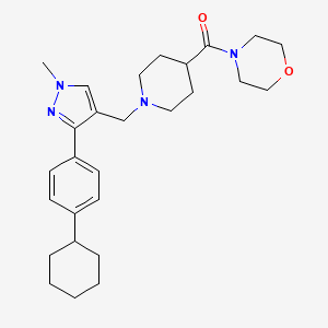 4-[(1-{[3-(4-cyclohexylphenyl)-1-methyl-1H-pyrazol-4-yl]methyl}-4-piperidinyl)carbonyl]morpholine