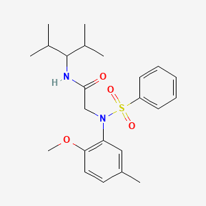 molecular formula C23H32N2O4S B5197863 N~1~-(1-isopropyl-2-methylpropyl)-N~2~-(2-methoxy-5-methylphenyl)-N~2~-(phenylsulfonyl)glycinamide 