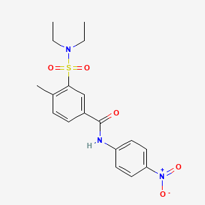 molecular formula C18H21N3O5S B5197873 3-[(diethylamino)sulfonyl]-4-methyl-N-(4-nitrophenyl)benzamide 