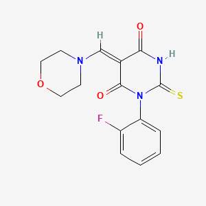 molecular formula C15H14FN3O3S B5197878 1-(2-fluorophenyl)-5-(4-morpholinylmethylene)-2-thioxodihydro-4,6(1H,5H)-pyrimidinedione 