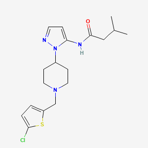 molecular formula C18H25ClN4OS B5197881 N-(1-{1-[(5-chloro-2-thienyl)methyl]-4-piperidinyl}-1H-pyrazol-5-yl)-3-methylbutanamide 