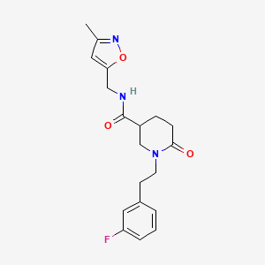 1-[2-(3-fluorophenyl)ethyl]-N-[(3-methyl-5-isoxazolyl)methyl]-6-oxo-3-piperidinecarboxamide