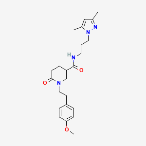 N-[3-(3,5-dimethyl-1H-pyrazol-1-yl)propyl]-1-[2-(4-methoxyphenyl)ethyl]-6-oxo-3-piperidinecarboxamide