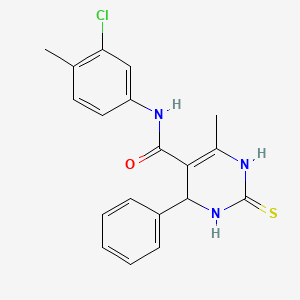 molecular formula C19H18ClN3OS B5197966 N-(3-chloro-4-methylphenyl)-6-methyl-4-phenyl-2-thioxo-1,2,3,4-tetrahydro-5-pyrimidinecarboxamide 