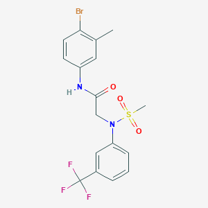 molecular formula C17H16BrF3N2O3S B5197974 N~1~-(4-bromo-3-methylphenyl)-N~2~-(methylsulfonyl)-N~2~-[3-(trifluoromethyl)phenyl]glycinamide 