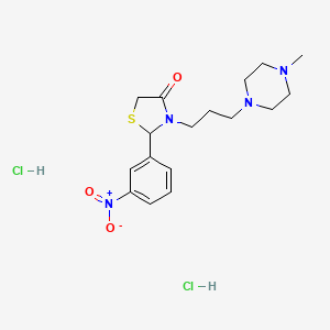molecular formula C17H26Cl2N4O3S B5198002 3-[3-(4-methyl-1-piperazinyl)propyl]-2-(3-nitrophenyl)-1,3-thiazolidin-4-one dihydrochloride 