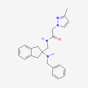 N-({2-[benzyl(methyl)amino]-2,3-dihydro-1H-inden-2-yl}methyl)-2-(3-methyl-1H-pyrazol-1-yl)acetamide