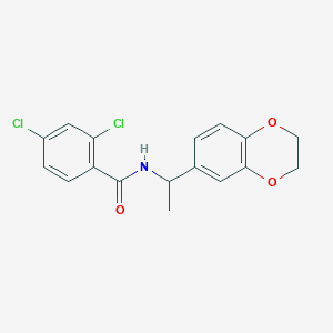 molecular formula C17H15Cl2NO3 B5198044 2,4-dichloro-N-[1-(2,3-dihydro-1,4-benzodioxin-6-yl)ethyl]benzamide 