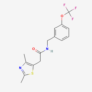 molecular formula C15H15F3N2O2S B5198047 2-(2,4-dimethyl-1,3-thiazol-5-yl)-N-[3-(trifluoromethoxy)benzyl]acetamide trifluoroacetate 