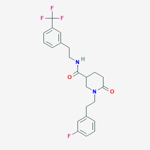 1-[2-(3-fluorophenyl)ethyl]-6-oxo-N-{2-[3-(trifluoromethyl)phenyl]ethyl}-3-piperidinecarboxamide