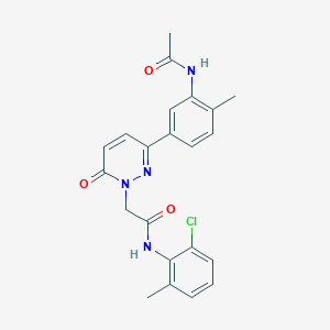 molecular formula C22H21ClN4O3 B5198056 2-[3-[3-(acetylamino)-4-methylphenyl]-6-oxo-1(6H)-pyridazinyl]-N-(2-chloro-6-methylphenyl)acetamide 