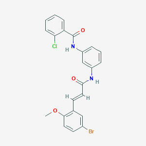 molecular formula C23H18BrClN2O3 B5198067 N-(3-{[3-(5-bromo-2-methoxyphenyl)acryloyl]amino}phenyl)-2-chlorobenzamide 