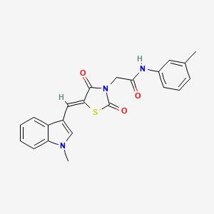 molecular formula C22H19N3O3S B5198070 2-{5-[(1-methyl-1H-indol-3-yl)methylene]-2,4-dioxo-1,3-thiazolidin-3-yl}-N-(3-methylphenyl)acetamide 