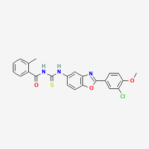 N-({[2-(3-chloro-4-methoxyphenyl)-1,3-benzoxazol-5-yl]amino}carbonothioyl)-2-methylbenzamide