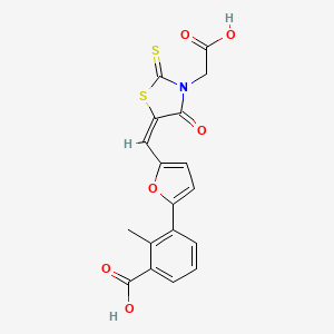 3-(5-{[3-(carboxymethyl)-4-oxo-2-thioxo-1,3-thiazolidin-5-ylidene]methyl}-2-furyl)-2-methylbenzoic acid