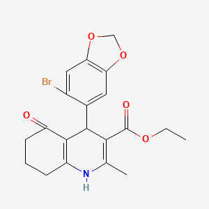 ethyl 4-(6-bromo-1,3-benzodioxol-5-yl)-2-methyl-5-oxo-1,4,5,6,7,8-hexahydro-3-quinolinecarboxylate