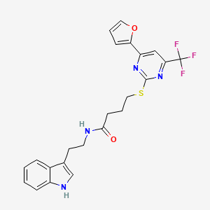 4-{[4-(2-furyl)-6-(trifluoromethyl)-2-pyrimidinyl]thio}-N-[2-(1H-indol-3-yl)ethyl]butanamide