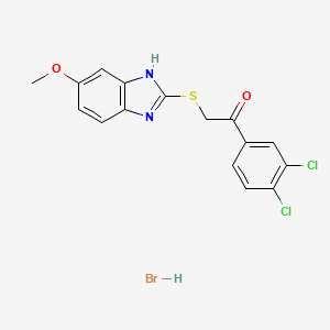 molecular formula C16H13BrCl2N2O2S B5198121 1-(3,4-dichlorophenyl)-2-[(5-methoxy-1H-benzimidazol-2-yl)thio]ethanone hydrobromide 