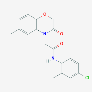 molecular formula C18H17ClN2O3 B5198135 N-(4-chloro-2-methylphenyl)-2-(6-methyl-3-oxo-2,3-dihydro-4H-1,4-benzoxazin-4-yl)acetamide 