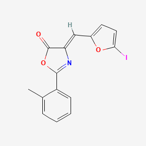 molecular formula C15H10INO3 B5198149 4-[(5-iodo-2-furyl)methylene]-2-(2-methylphenyl)-1,3-oxazol-5(4H)-one 