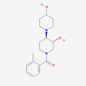 molecular formula C18H26N2O3 B5198163 (3'R*,4'R*)-1'-(2-methylbenzoyl)-1,4'-bipiperidine-3',4-diol 