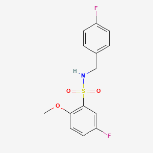 molecular formula C14H13F2NO3S B5198179 5-fluoro-N-(4-fluorobenzyl)-2-methoxybenzenesulfonamide 
