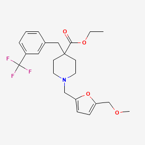 ethyl 1-{[5-(methoxymethyl)-2-furyl]methyl}-4-[3-(trifluoromethyl)benzyl]-4-piperidinecarboxylate