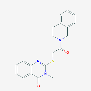 molecular formula C20H19N3O2S B5198198 2-{[2-(3,4-dihydro-2(1H)-isoquinolinyl)-2-oxoethyl]thio}-3-methyl-4(3H)-quinazolinone 