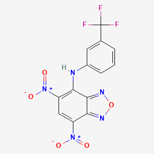 molecular formula C13H6F3N5O5 B5198202 5,7-dinitro-N-[3-(trifluoromethyl)phenyl]-2,1,3-benzoxadiazol-4-amine 