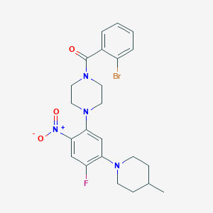 1-(2-bromobenzoyl)-4-[4-fluoro-5-(4-methyl-1-piperidinyl)-2-nitrophenyl]piperazine