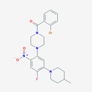 molecular formula C23H26BrFN4O3 B5198218 1-(2-bromobenzoyl)-4-[4-fluoro-5-(4-methyl-1-piperidinyl)-2-nitrophenyl]piperazine 