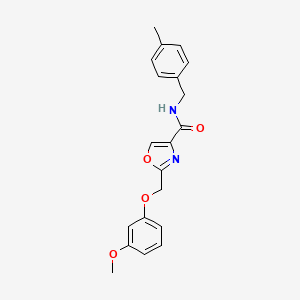 molecular formula C20H20N2O4 B5198238 2-[(3-methoxyphenoxy)methyl]-N-(4-methylbenzyl)-1,3-oxazole-4-carboxamide 