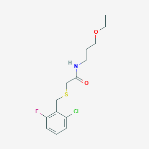 molecular formula C14H19ClFNO2S B5198252 2-[(2-chloro-6-fluorobenzyl)thio]-N-(3-ethoxypropyl)acetamide 
