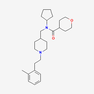 molecular formula C26H40N2O2 B5198261 N-cyclopentyl-N-({1-[2-(2-methylphenyl)ethyl]-4-piperidinyl}methyl)tetrahydro-2H-pyran-4-carboxamide 
