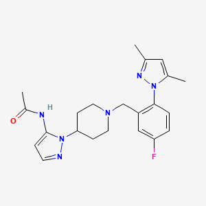 N-(1-{1-[2-(3,5-dimethyl-1H-pyrazol-1-yl)-5-fluorobenzyl]-4-piperidinyl}-1H-pyrazol-5-yl)acetamide