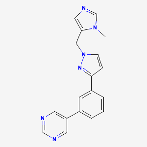 molecular formula C18H16N6 B5198324 5-(3-{1-[(1-methyl-1H-imidazol-5-yl)methyl]-1H-pyrazol-3-yl}phenyl)pyrimidine 