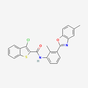 3-chloro-N-[2-methyl-3-(5-methyl-1,3-benzoxazol-2-yl)phenyl]-1-benzothiophene-2-carboxamide