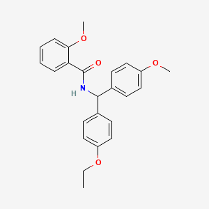 molecular formula C24H25NO4 B5198398 N-[(4-ethoxyphenyl)(4-methoxyphenyl)methyl]-2-methoxybenzamide 