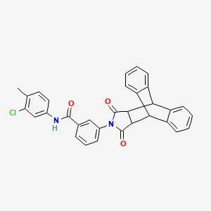 N-(3-chloro-4-methylphenyl)-3-(16,18-dioxo-17-azapentacyclo[6.6.5.0~2,7~.0~9,14~.0~15,19~]nonadeca-2,4,6,9,11,13-hexaen-17-yl)benzamide
