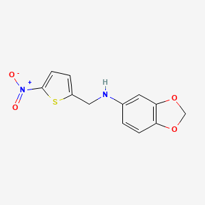 molecular formula C12H10N2O4S B5198405 1,3-benzodioxol-5-yl[(5-nitro-2-thienyl)methyl]amine 