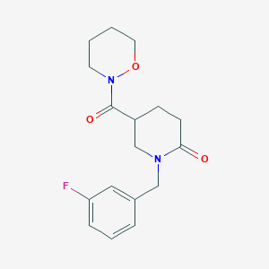 molecular formula C17H21FN2O3 B5198413 1-(3-fluorobenzyl)-5-(1,2-oxazinan-2-ylcarbonyl)-2-piperidinone 