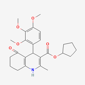 cyclopentyl 2-methyl-5-oxo-4-(2,3,4-trimethoxyphenyl)-1,4,5,6,7,8-hexahydro-3-quinolinecarboxylate