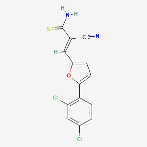 2-cyano-3-[5-(2,4-dichlorophenyl)-2-furyl]-2-propenethioamide