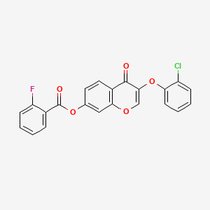 3-(2-chlorophenoxy)-4-oxo-4H-chromen-7-yl 2-fluorobenzoate